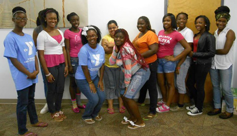 The all-girls mentoring group at the Central City Y. 